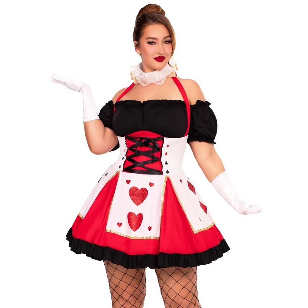 Leg Avenue - Plus Playing Card Kostuum jurk - Multicolours